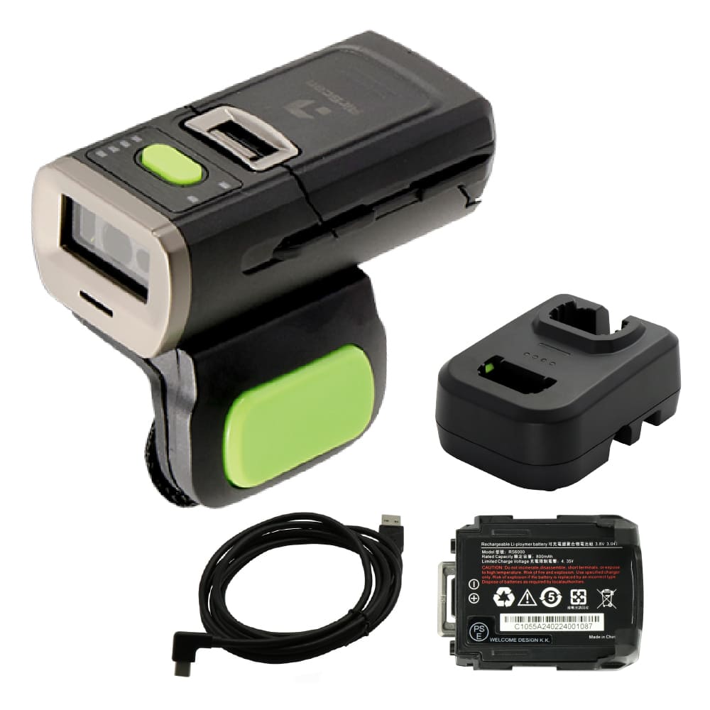 【クレードル / 予備バッテリパックセット】AirScan Finger コードリーダ AIRSCAN-F-2D-BLK-SETB